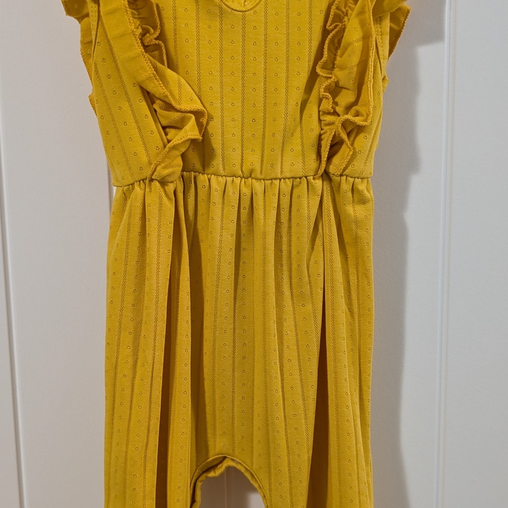 Yellow Ruffled Kids One Piece